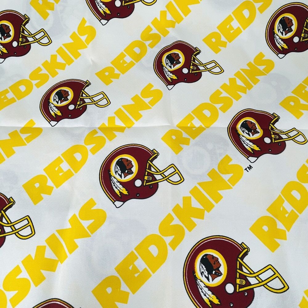 Vintage Washington Redskins Football Helmets Tablecloth Artex 44" x 44.5" Cotton